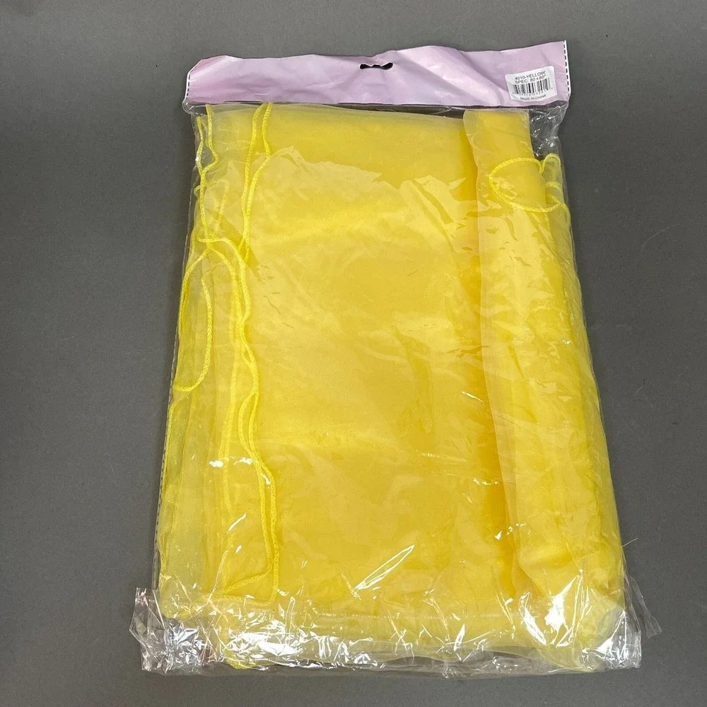 Natural‎ Star Inc. NST Organza Table cover Ruffled Edge Yellow 80